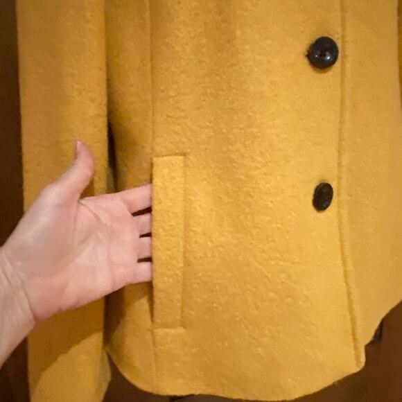 Lands End Women's 10Petite Mustard Wool Blend Jacket - Picture 8 of 8